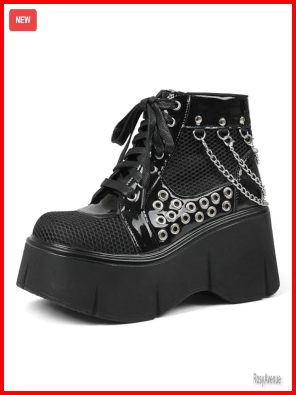 Wedge Heel Lace Up Combat Ankle Booties Platform Punk Goth Shoes